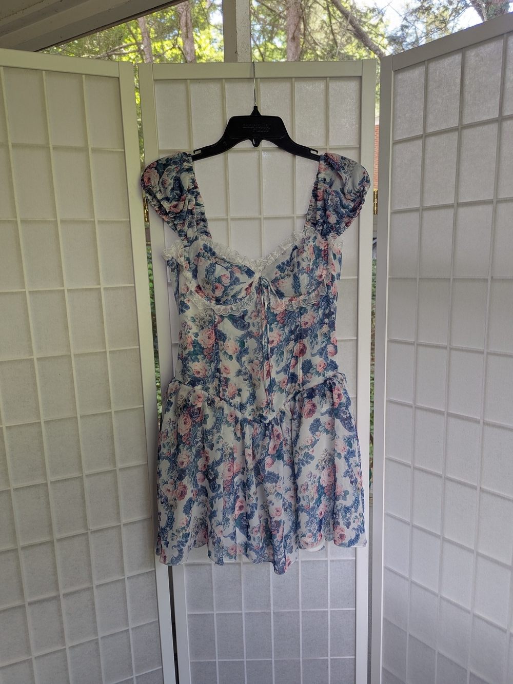 For Love And Lemons Audrey Floral Mini Corset Dress